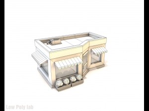 cartoon city buildings low poly 3D Model