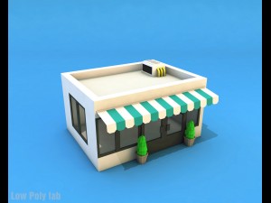 cartoon city buildings low poly 3D Model