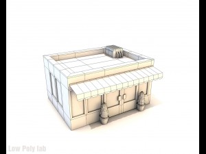 cartoon city buildings low poly 3D Model