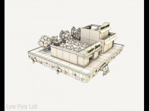 cartoon city block fashion store low poly 3D Модель