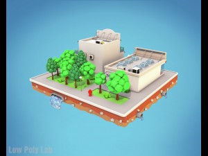 cartoon city block fashion store low poly 3D Модель