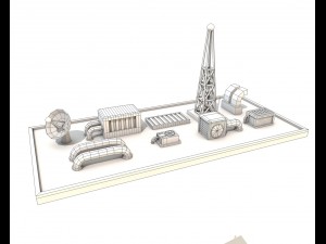 cartoon technics low poly Model 3D