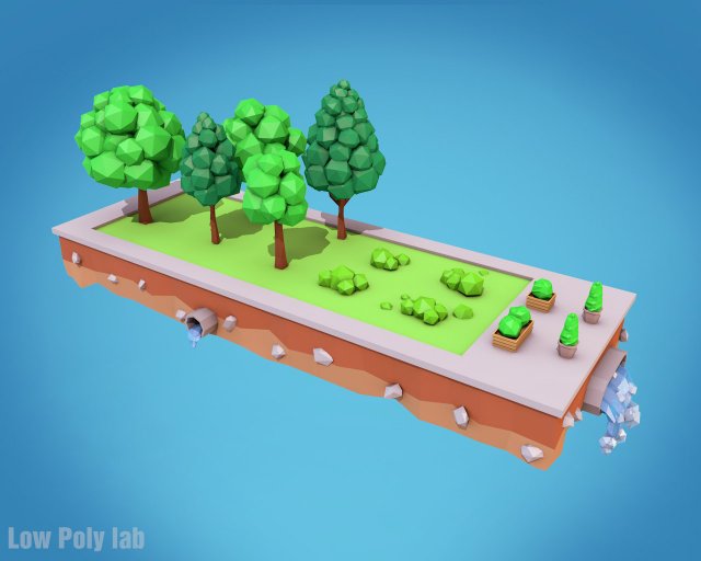 cartoon trees low poly 3D Модель .c4d .max .obj .3ds .fbx .stl .blend 
