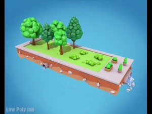 karikat&uuml;r ağa&ccedil;lar d&uuml;ş&uuml;k poli 3D Model