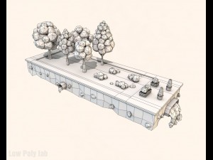 cartoon trees low poly 3D Модель