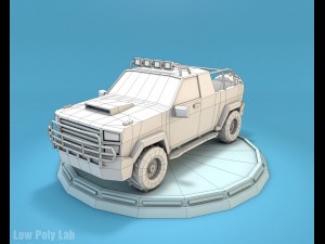 cartoon jeep suv low poly Model 3D