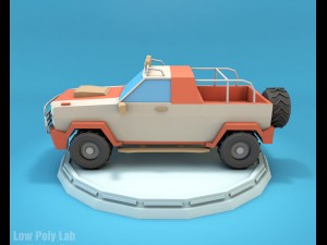 cartoon jeep suv low poly Model 3D