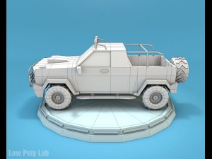 cartoon jeep suv low poly Model 3D