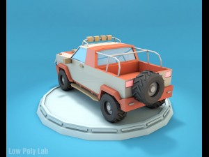 cartoon jeep suv low poly Model 3D