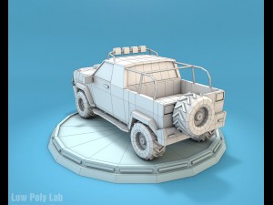 cartoon jeep suv low poly Model 3D