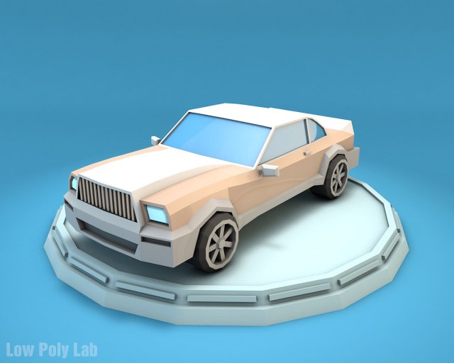 cartoon luxury car low poly 3D Модель .c4d .max .obj .3ds .fbx .stl .blend 
