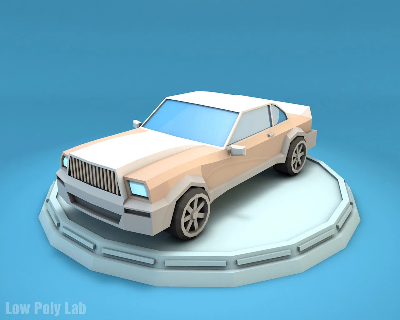 cartoon luxury car low poly 3D Model .c4d .max .obj .3ds .fbx .stl .blend 