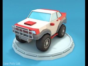 cartoon racing jeep low poly 3D-Modell