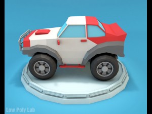 cartoon racing jeep low poly 3D Model
