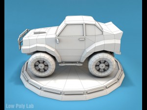 cartoon racing jeep low poly 3D Model