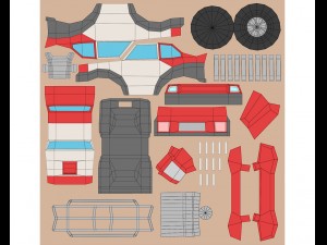 cartoon racing jeep low poly 3D Model