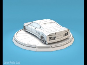 cartoon racing jeep low poly 3D Model