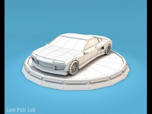 cartoon racing jeep low poly 3D Model