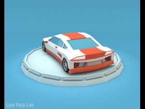 cartoon racing jeep low poly 3D Model