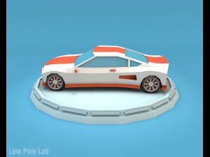 cartoon racing jeep low poly 3D Model