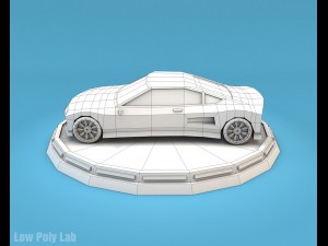 cartoon racing jeep low poly 3D Model