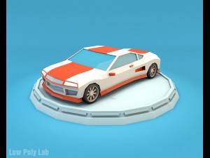 cartoon sport car low poly 3D-Modell