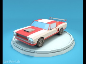 cartoon car low poly 3D-Modell