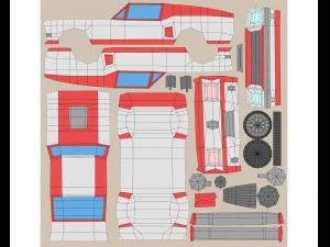 cartoon car low poly 3D Model