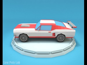 cartoon car low poly Modelo 3D