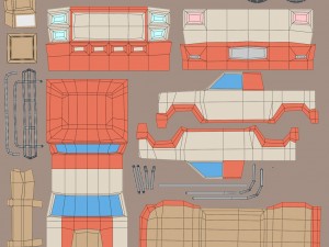 cartoon racing car pack low poly 3D Modell
