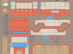 cartoon racing car pack low poly 3D Model