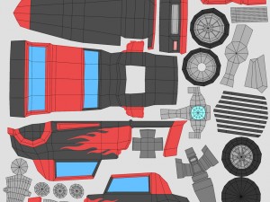 cartoon racing car pack low poly 3D Modell