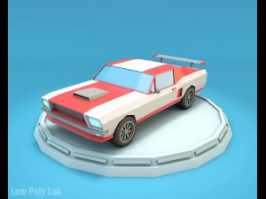 cartoon racing car pack low poly 3D Model