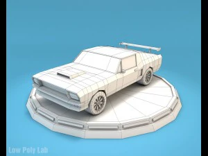 cartoon racing car pack low poly 3D Model
