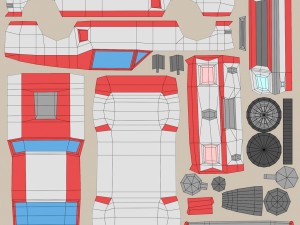 cartoon racing car pack low poly 3D Modell