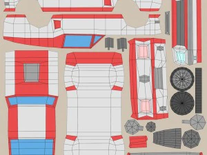 cartoon racing car pack low poly 3D Model
