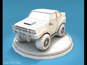 cartoon racing car pack low poly 3D Model