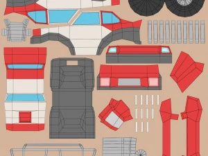 cartoon racing car pack low poly 3D Model