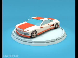 cartoon racing car pack low poly 3D Model