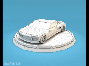 cartoon racing car pack low poly 3D Model