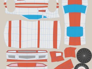 cartoon racing car pack low poly 3D Model