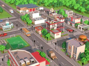 Laag poly cartoon stadspakket 3D Model
