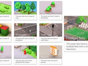 Low poly cartoon city pack 3D Model
