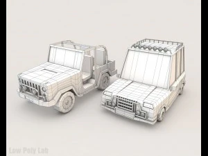 low poly office on phone screen 3D Model