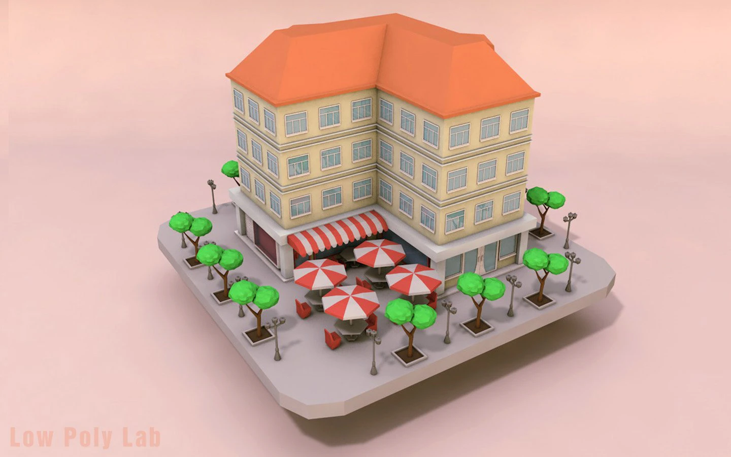cartoon city rise building low poly 3D Model .c4d .max .obj .3ds .fbx .stl .blend
