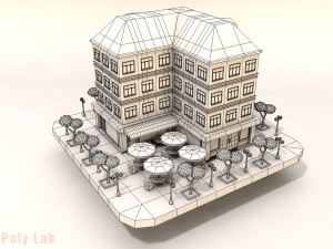 cartoon city rise building low poly 3D Model
