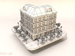 cartoon city rise building low poly 3D Model