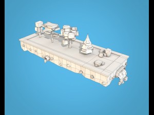 cartoon trees bushes low poly pack Model 3D