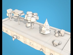 cartoon trees bushes low poly pack Model 3D