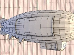 cartoon airship low poly blimp 3D Model